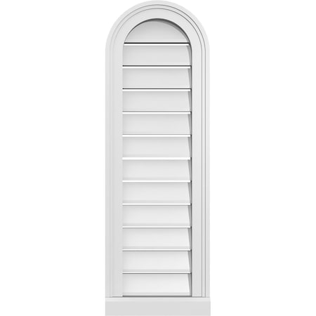 Ekena Millwork Round Top Surface Mount PVC Gable Vent: Functional, w/ 2"W x 2"P Brickmould Sill Frame, 12"W x 36"H GVPRT12X3603SF